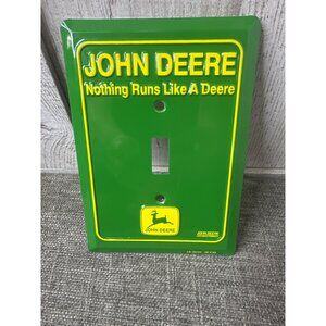 John Deere Green & Yellow Metal Light Switch Cover Plate